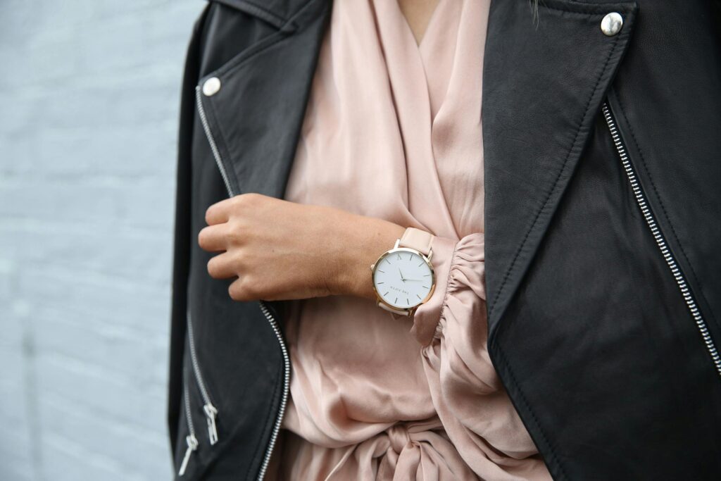 Stylish woman wearing an inexpensive watch for women - Supermum Solutions